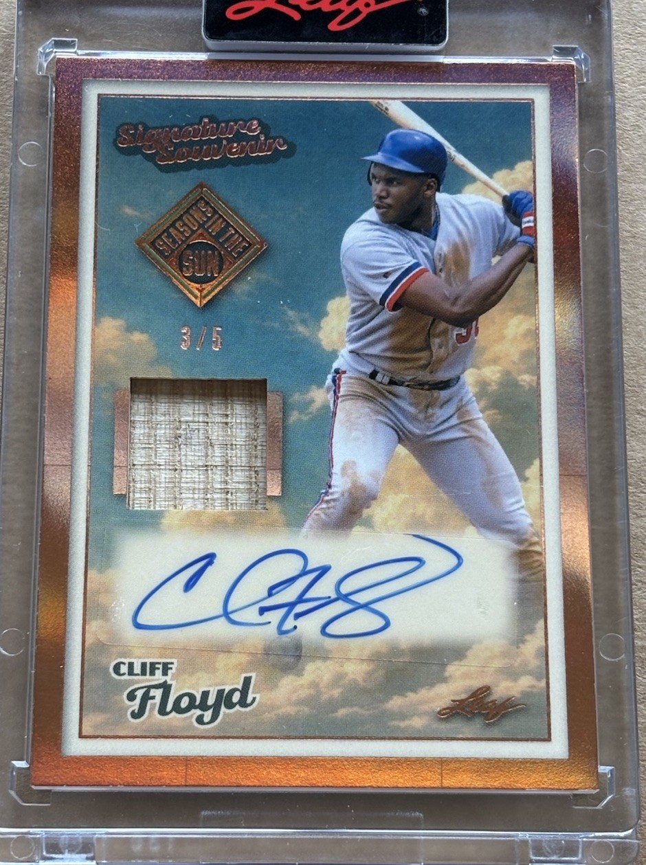 Cliff Floyd Auto /5 Game Used Relic - 2026 Leaf Seasons In The Sun