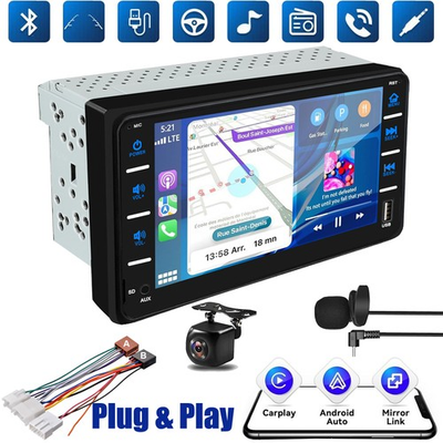 #ad 7inch 200*100 mm Car Stereo Radio For Subaru Plug amp; Play Wireless CarPlay GPS $79.99