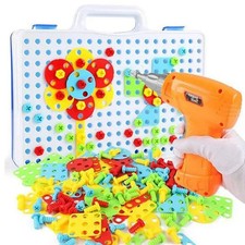 Spielzeug Steckspiel Werkzeugbox mit Elektrische Spielzeug Bohrmaschine