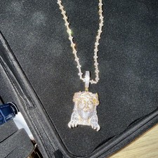Full Iced Out Crystal Jesus Cross Pendant Necklace Gold & Silver Tone Jewellery