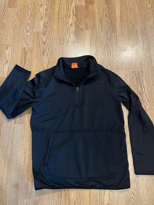Merrell Men's Black Long Sleeve Mock Neck 1/4 Zip Pullover M Pockets Logo