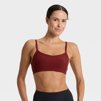 All in Motion Size Large Everyday Soft Strappy Bra Maroon
