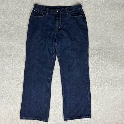 EVISU Denim Jeans Mens 38x32 Blue Embroidered Bonsai Tree