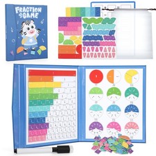 Magnetic Fraction Educational Puzzle, Tiles and Circles,...