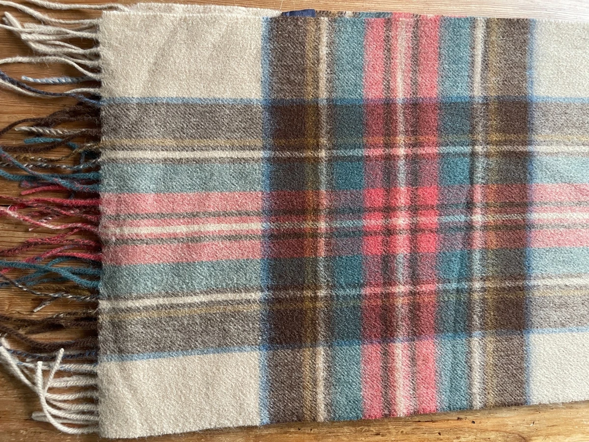 Écharpe Marron à Franges 100% Cachemire Pour Homme - 30x160 Cm, Comme Neuve