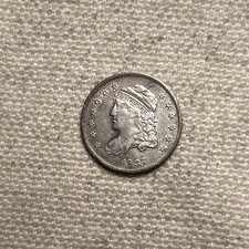 1835 Capped Bust Half Dime HD 5C Cents Coin Silver, Large Date Small 5! VF/XF