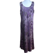 Vtg R&M Richards Y2K Maxi Dress 10 Purple Floral Fairycore Whimsigoth Romantic