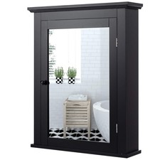 Bathroom Cabinet with Mirror Mirrored Wall-Mounted Storage Medicine w/Single