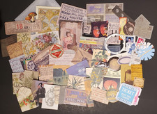 50 Piece Junk Journal Ephemera Pack-Small Vintage-Inspired Scrapbook Lot