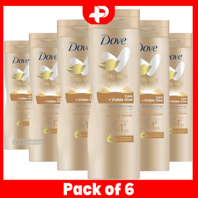 Dove Nourishing Body Care Visible Glow Self-Tan Nutri Duo Lotion 400ml 6er Pack