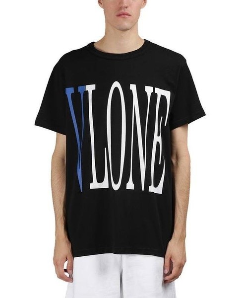 Men VLONE T-Shirt Navy Cotton S