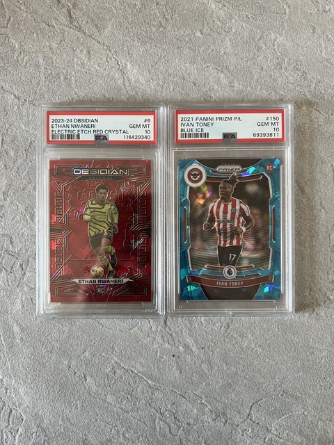 Ethan Nwaneri /30 & Ivan Toney /75 PSA 10 Panini 2023/24 True Rookie RC