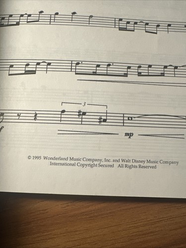 Disney Pocahontas Trombone Sheet Music Book 1995 Alan Menken NOS VTG - Picture 3 of 3