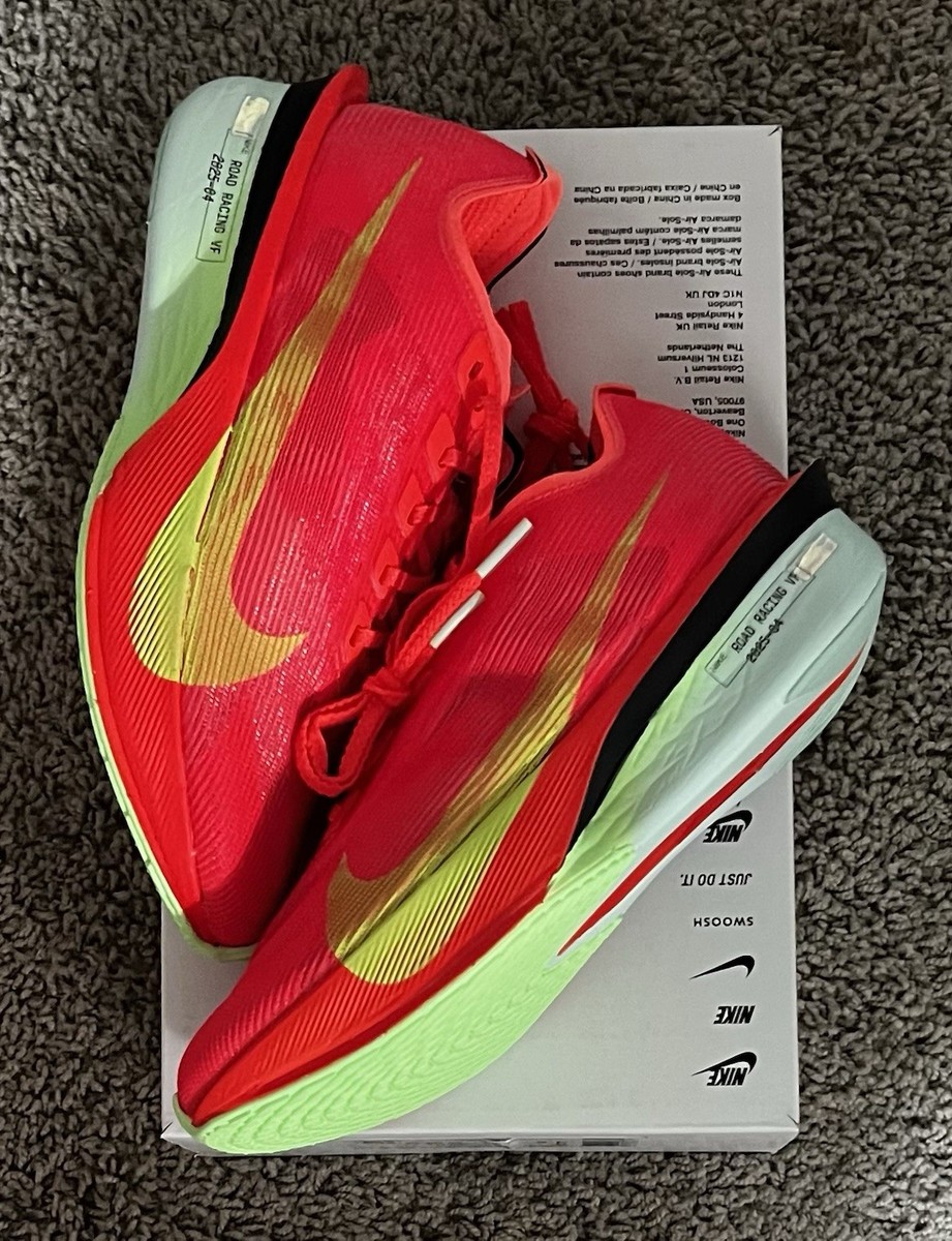Size 7W- Nike ZoomX Vaporfly Next% 4 Bright Crimson Lime Sneakers