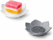 Silicone Soap Dish with Drainage, Flower Shape Soap Holder for Shower  Sink, No