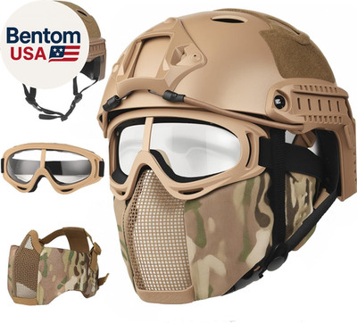 Airsoft Helmet,Black Tactical Helmet,Airsoft Mask Mesh,Elastic Balaclava Mask, a