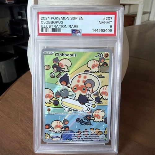 New Listing2024 Clobbopus 207/191 Surging Sparks Illustration Rare PSA 8 Bubble Mew Artist