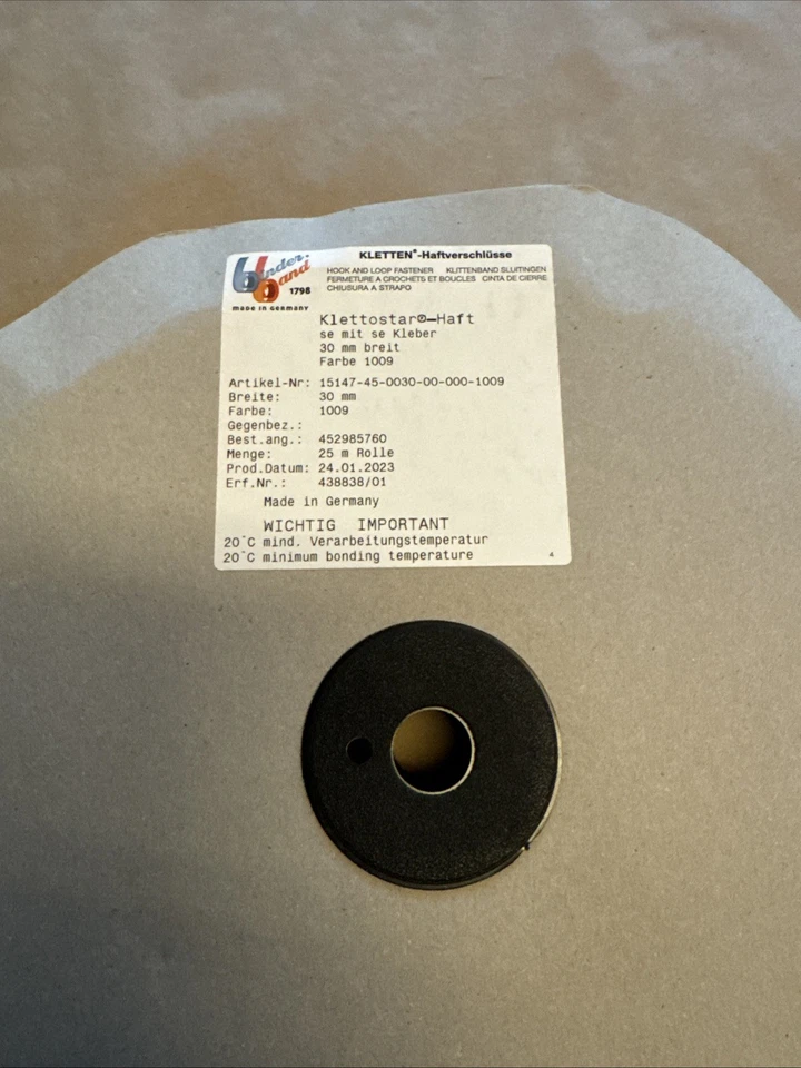 Klettband Haken Klettostar-Haft selbstklebend Breite=30mm Länge=25m, grau, - Bild 3 von 4
