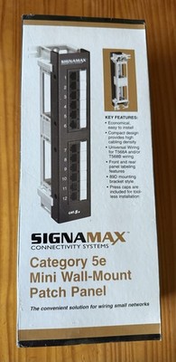SIGNAMAX 12458M-C5E / 12458MC5E (NEW IN BOX) Mini Wall-Mount Patch Panel E3.1