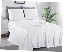 4 Piece Size Sheet Set, Hotel Quality Bedding Ultra Soft Twin XL White
