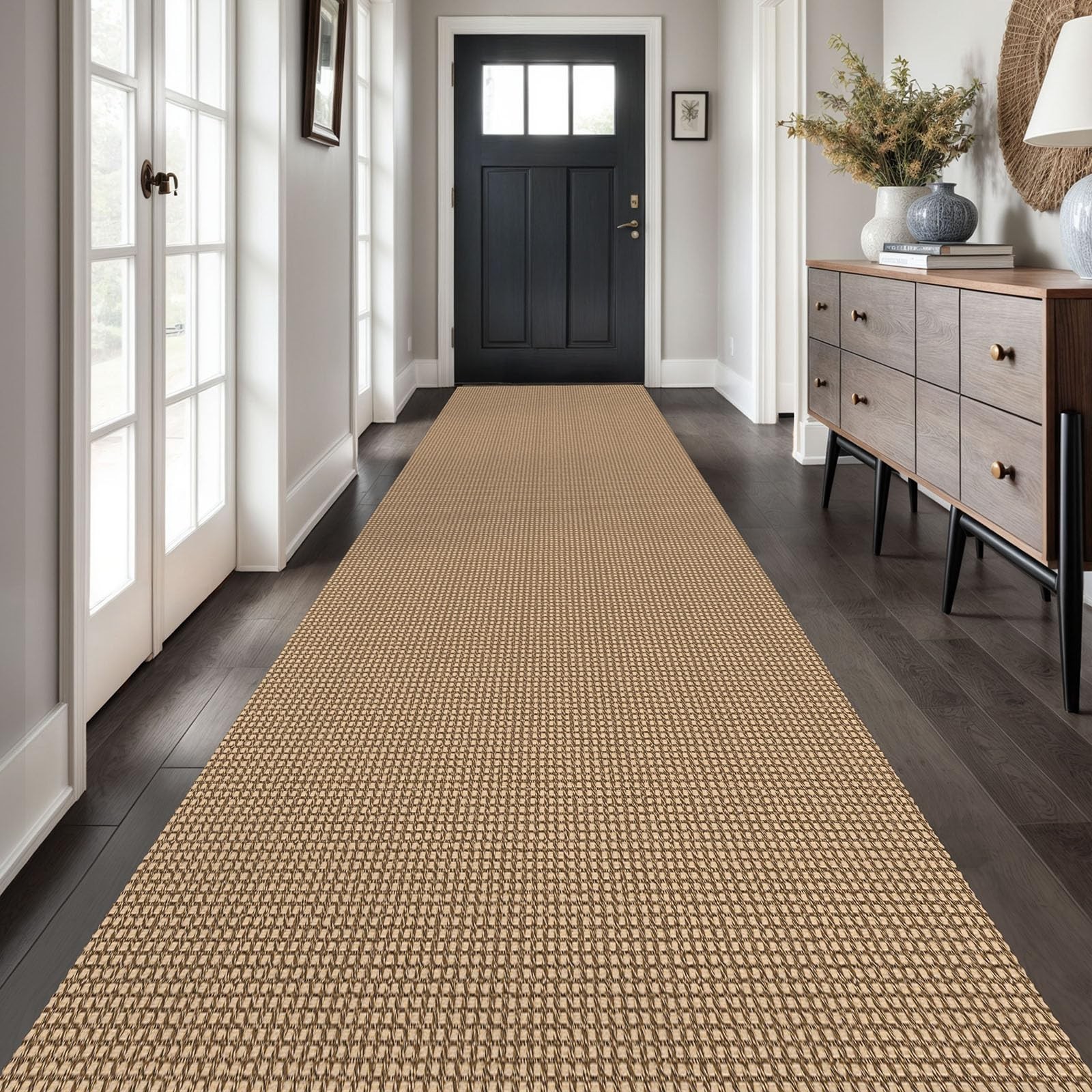 Braided 3x16 Ft Washable Non Slip Runner Rug for Hallways Kitchens
