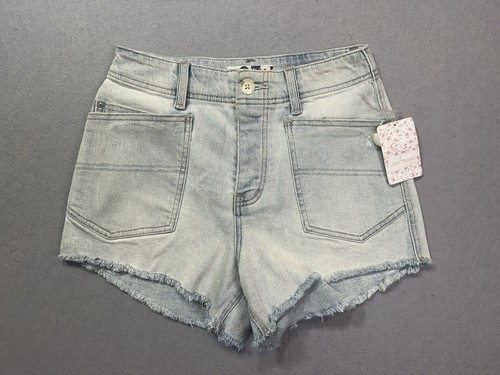 NWT We The Free People Womens Sz 27 Washed Denim Cut Off Jean Shorts Crvy