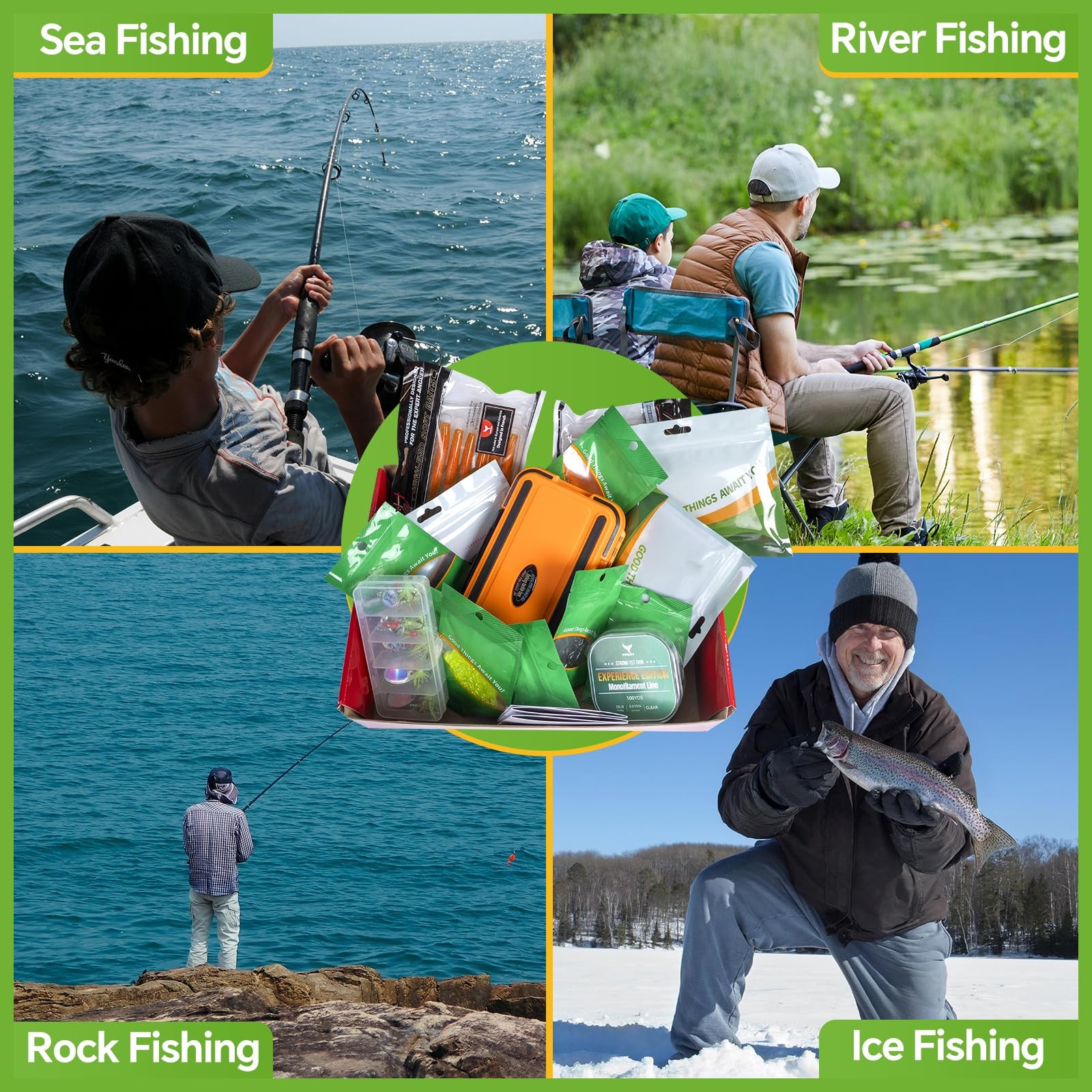 POWJOY Fishing Gear Kit, Ready to Fish | 17 Types- Soft Swimbaits, Spinner Ba... - Image 6