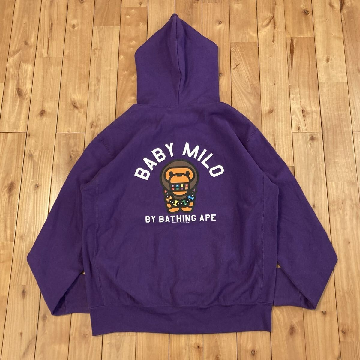 BAPE Milo Full Zip Hoodie a bathing ape NIGO Purple Size L | eBay