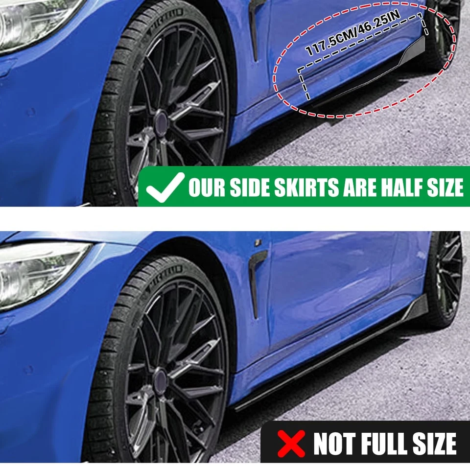 Gloss Black Front Bumper Lip Spoiler + Side Skirts For Infiniti Q50 Q60 Q70 QX50 Foto 2 de 4