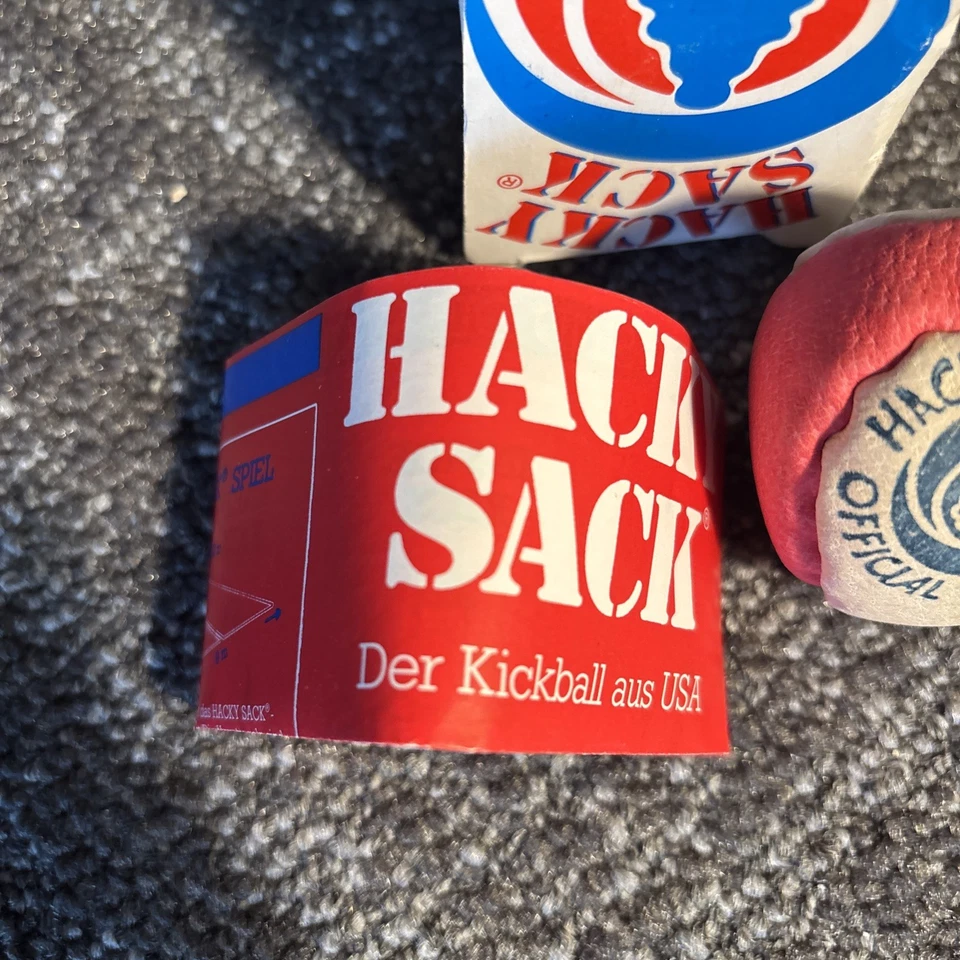 VTG NEW Original Hacky Sack Official Footbag 70s 80s 2Panel 4151994 W/BOX MANUAL - Image 2 of 4