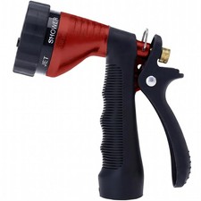 GREEN MOUNT Water Hose Nozzle Spray Nozzle Metal Garden Hose Nozzle with Adj