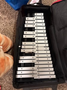 Student Xylophone Bell Kit With Stand Practice Pad Sticks Mallets Case Book