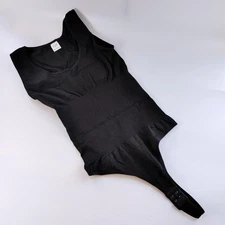 Black Bodysuit Tummy Control Slimming Thong Shapewear - Size S