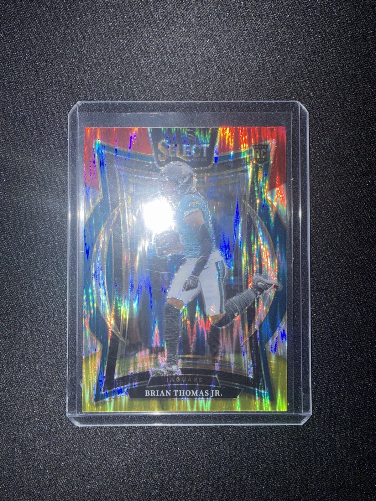 2024 Panini Select - Concourse Brian Thomas Jr. #91 Red & Yellow Shock Prizm RC