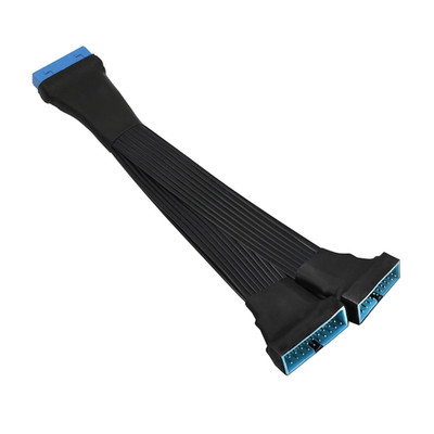 USB 3.0 Header Extension Cable, 19/20 Pin 1 to 2 Y Splitter Internal Extension A