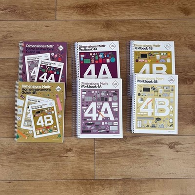 Dimensions Math Singapore curriculum for Homeschool level 4 set (6 books) Unused