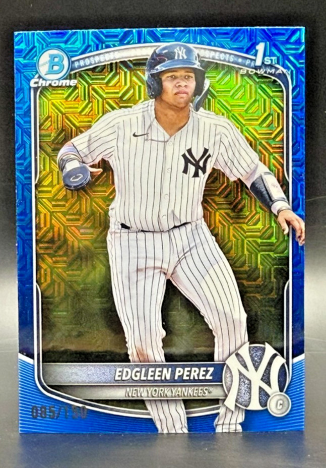 2025 Bowman - Chrome Prospects Edgleen Perez #BCP-80 Blue Mojo Refractor /150