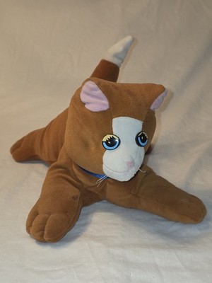 Vintage 1985 12'' Tonka POUND PUR-R-RIES BROWN & WHITE CAT W/BLUE BOW ONE OWNER