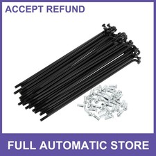 1Set 12G 131mm Length Bicycle Spokes Nipple Carbon Steel Black Universal