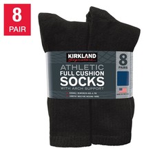 Kirkland Signature Men's Athletic Sock, 8-Pairs Per Pack - Choose Color  Size.