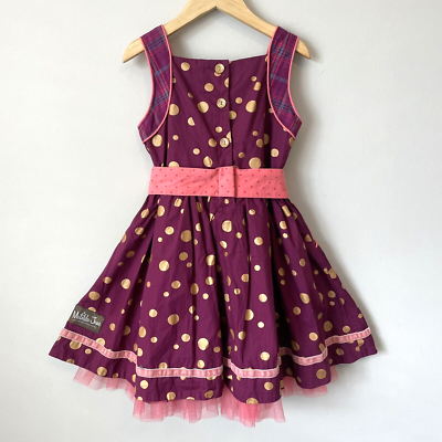 Matilda Jane Girls Size 6 Nicoletta Dress Polka Dot Tie Gold Sleeveless  Holiday | eBay