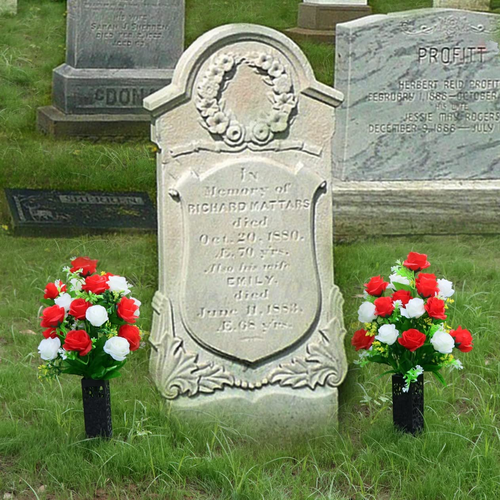 2 Sets Artificial Cemetery Flowers,Memorial Flowers,Beautiful Arrangements - 第 4/7 張圖片