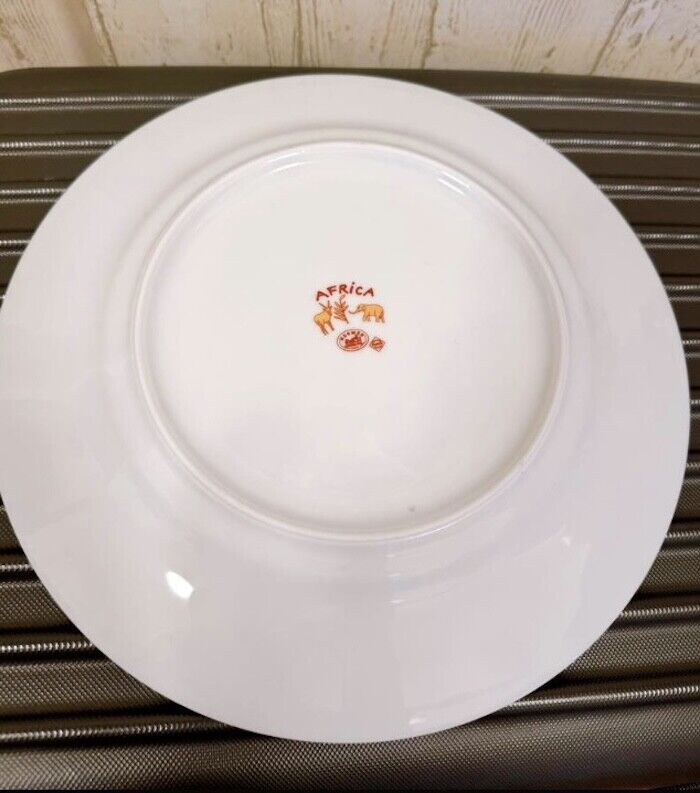 Hermes Africa Orange Dinner Plate Zebra Dish Tableware 2 set Hermes Africa Orange Dinner Plate Zebra Dish Tableware 2 set