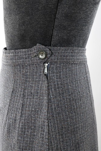 Vintage 1950s XS Gray Blue Wasp Waist Skirt Suit - Picture 7 of 10