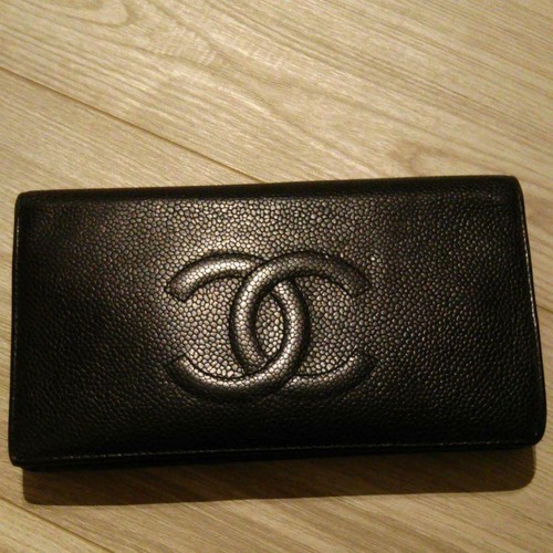 Cartera Monedero De Cuero Marca de Coco Chanel CAVIAR PIEL m20135969071  Negra de Japón | eBay