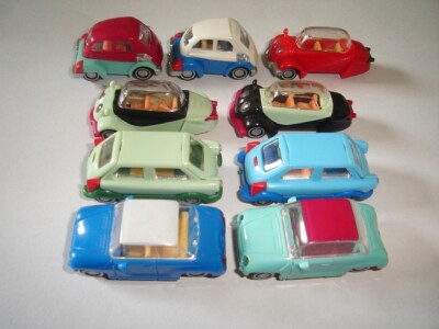 EUROPEAN COMPACT CLASSIC MODEL CARS 1950 VARIATIONS SET 1:87 KINDER SURPRISE
