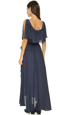 $148 Free People Fiona Midnight Blue Flowy Wrap Maxi Dress Sexy Boho XS NWT  | eBay
