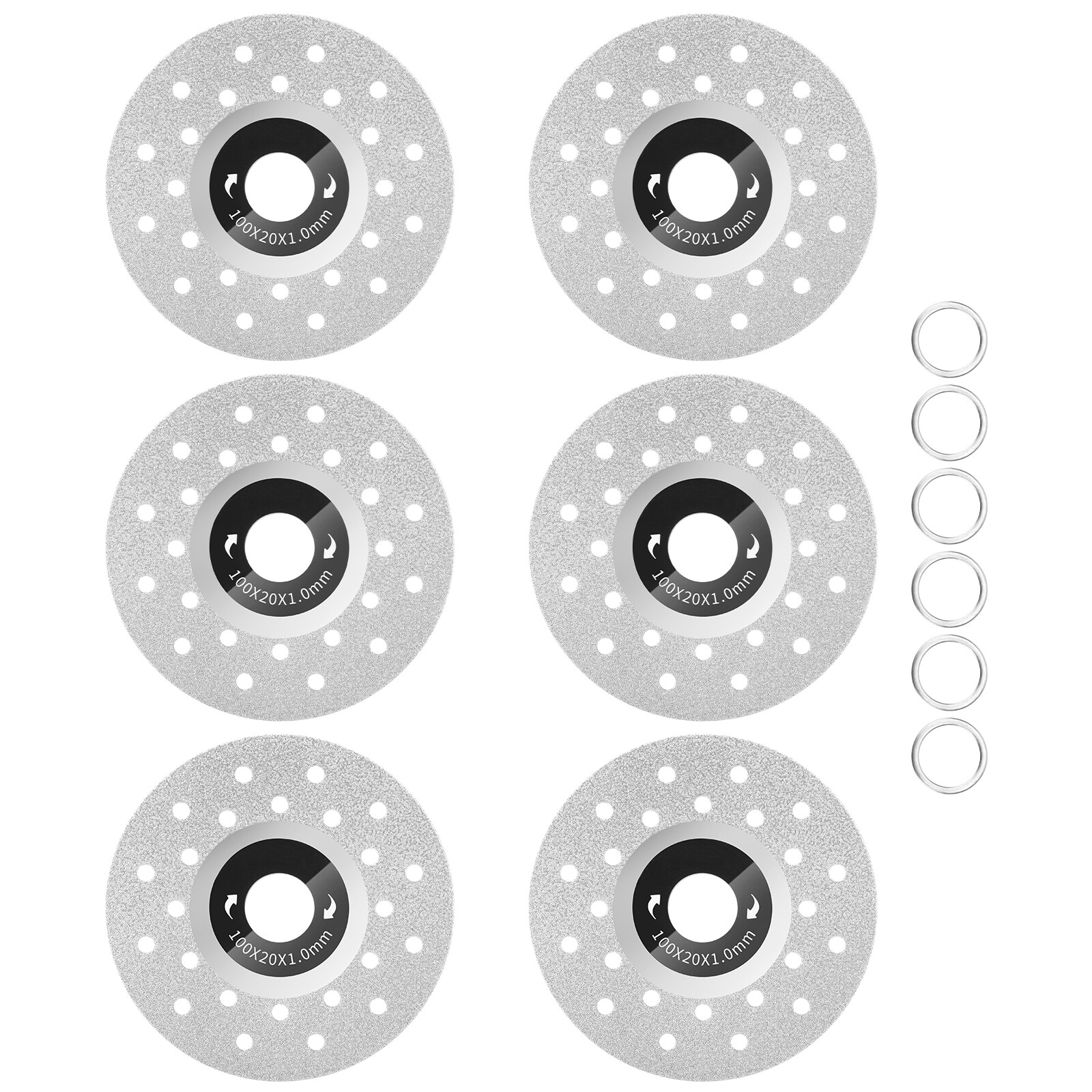 6PCS 4" Rock Slab Grinding Disc Diamond Tile Cutting Saw Blade for Angle Grinder