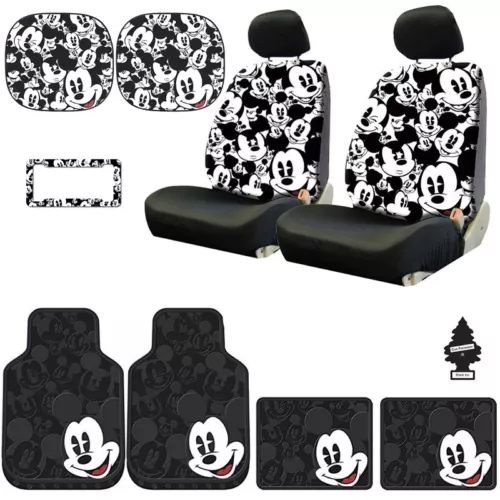 For Ford New Mickey Mouse Car Seat Cover Floor Mat and Accessories Seth