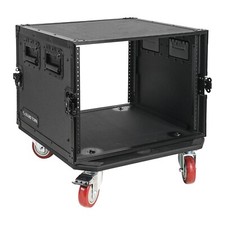 Sound Town Black Series 8U Plywood Rack/Road Case w/ 21  Depth STRC-B8UW 